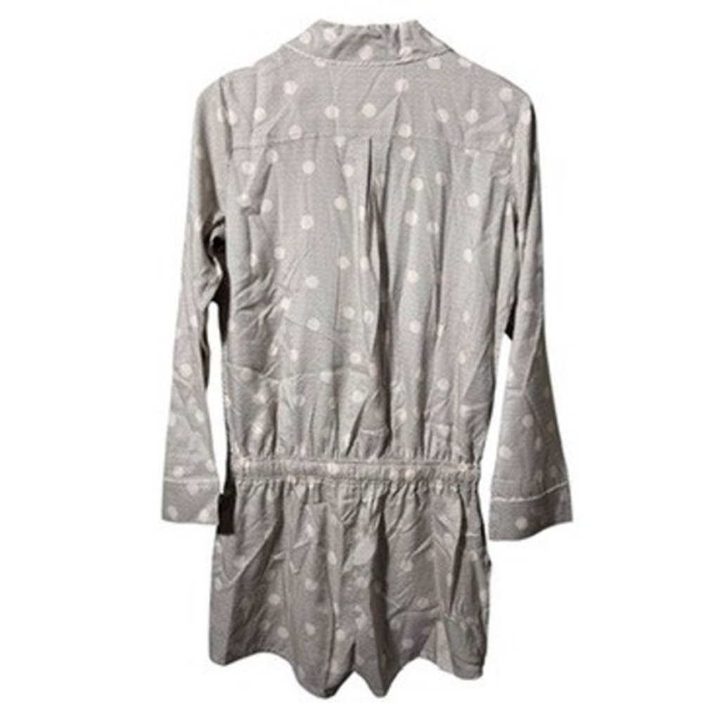 PJ Salvage Satin‎ Dot Romper Pajamas Long Sleeve Lounge Sleepwear Small NWOT - Picture 4 of 8